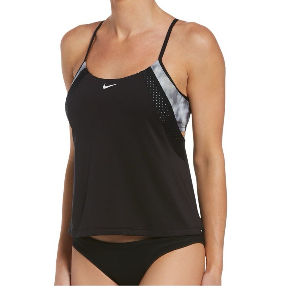 Nike Swim XS Tank Top Cami Sports Bra Tankini Tops Swimming Suit Black Summer Xs